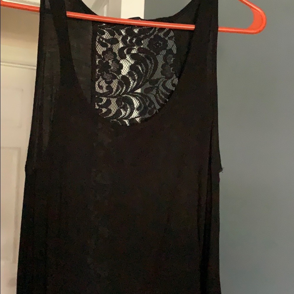 Black tank with lace back